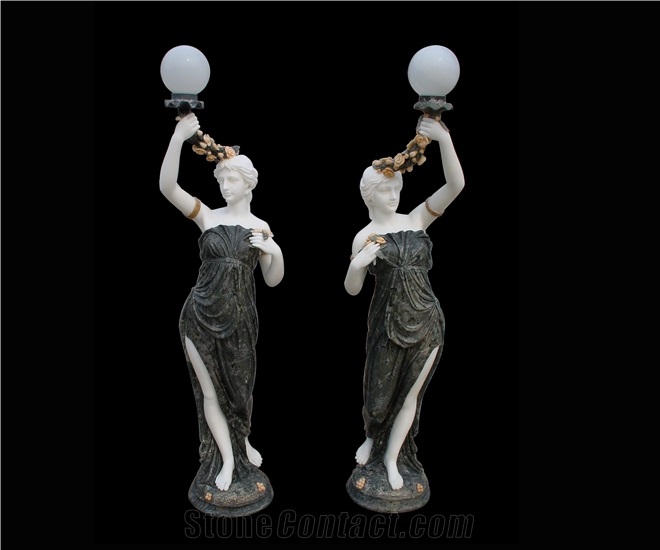 White Marble Handcarved Sculptures, Western Style Human Statues