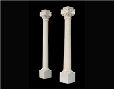 White Marble Handcarved Stone Column, Western Style Building Pillars