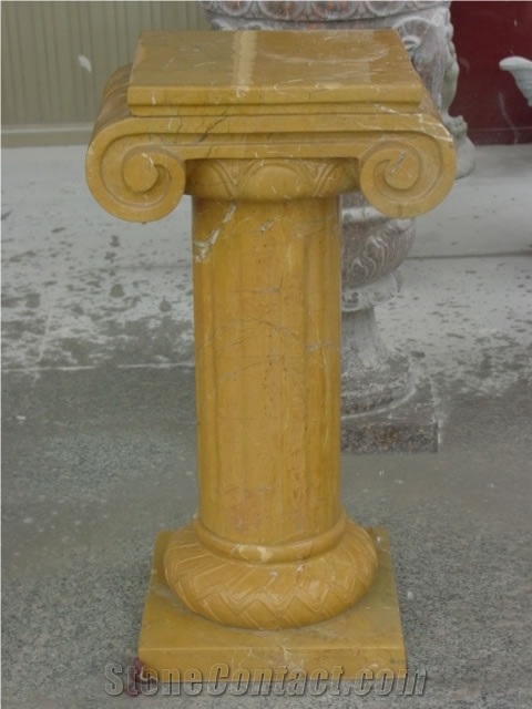 White Marble Sculptured Column Capitals, Western Style Building Column