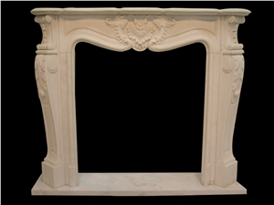 White Natural Sandstone Handcarved Fireplace Mantel,Fireplace Surround