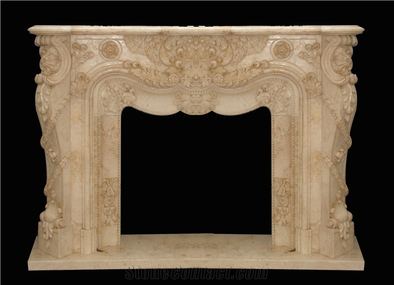 White Natural Sandstone Handcarved Fireplace Mantel,Fireplace Surround