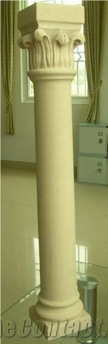 Beige Marble Column Shafts Capitals Pillars Roman Columns