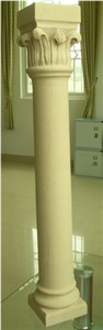 Beige Marble Column Shafts Capitals Pillars Roman Columns