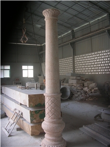 Beige Marble Column Shafts Capitals Pillars Roman Columns