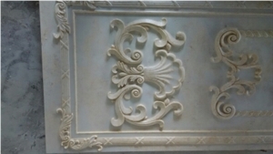 Beige Marble Engravings Reliefs Carved Relief Beige Egypt Marble