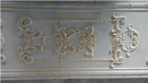 Beige Marble Engravings Reliefs Carved Relief Beige Egypt Marble