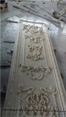 Beige Marble Engravings Reliefs Carved Relief Beige Egypt Marble