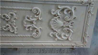 Beige Marble Engravings Reliefs Carved Relief Beige Egypt Marble