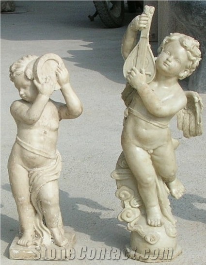 China Marble Stone Carvings Customized Statues Animal and Angle Sculptures