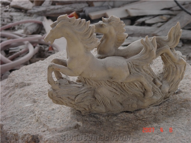 China Marble Stone Carvings Customized Statues Animal and Angle Sculptures