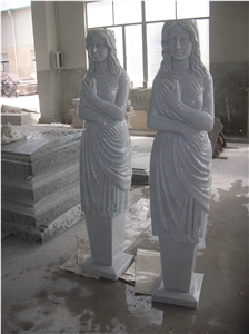China Marble Stone Carvings Customized Statues Animal and Angle Sculptures