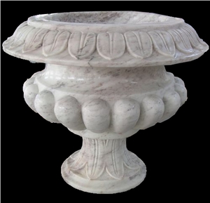 Light Beige Marble Flower Pot Garden Pot