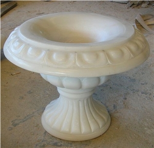 Light Beige Marble Flower Pot Garden Pot