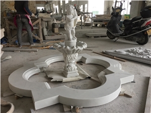 White Marble Sculptured Fountain Garden Water Fountain