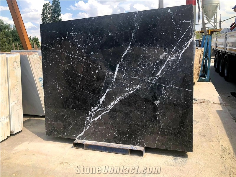 Toros Black Marble Slabs & Tiles, Turkey Black Marble