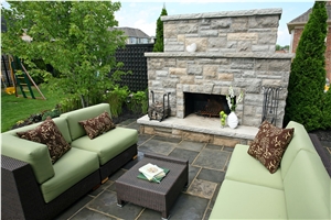 Ledge Stone, Castle Stone Panel Outdoor Fireplaces