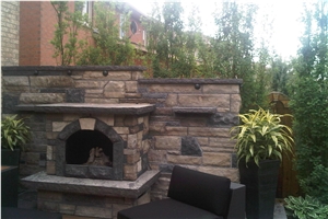 Ledge Stone, Castle Stone Panel Outdoor Fireplaces