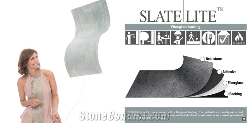 Slate-Lite Ultra Thin Ledge Stone Wall Panels, Flexible Stone Veneer