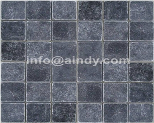 Natural Blue Limestone Tumbled Chipped Mosaic