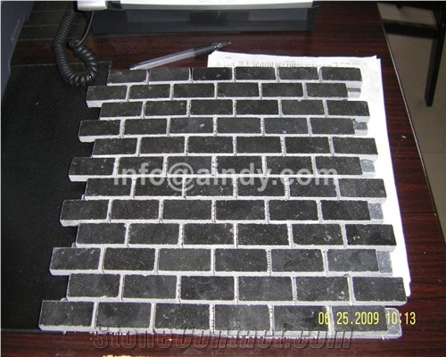 Natural Blue Limestone Tumbled Chipped Mosaic