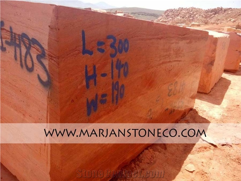 Red Travertine Block
