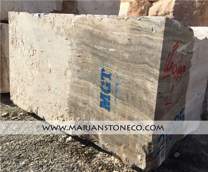Silver Travertine Block