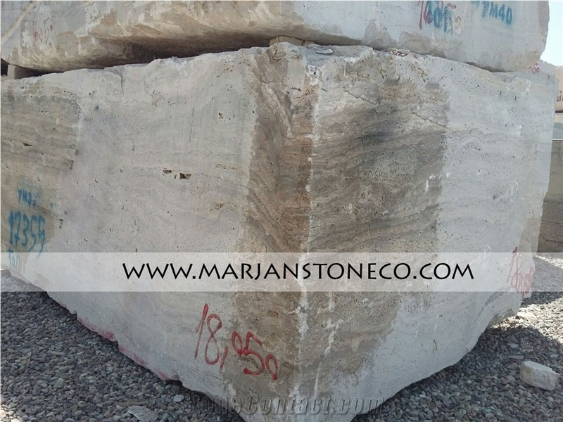 Silver Travertine Block