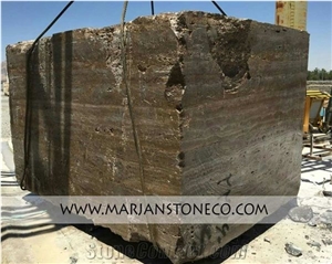 Titanium Silver Travertine Block, Iran Grey Travertine Titanium Silver Travertine Block, Iran Grey Travertine