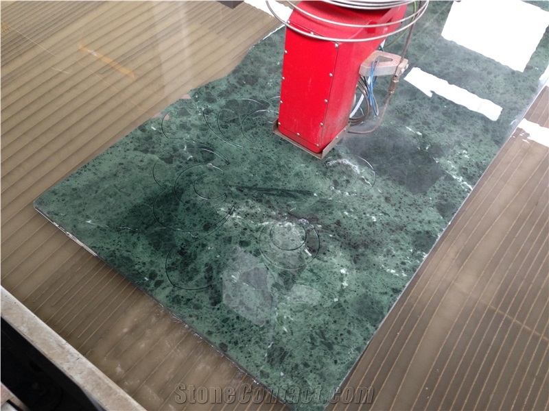 Verde Alpi - Rosso Barocco Marble Waterjet Tabletops