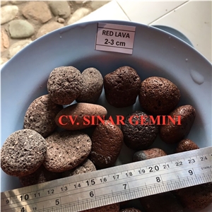 Natural Red Lava Stone Pebbles
