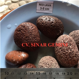 Natural Red Lava Stone Pebbles