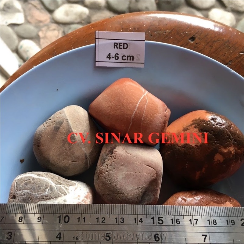 Natural Red Pebble Stone for Decoration