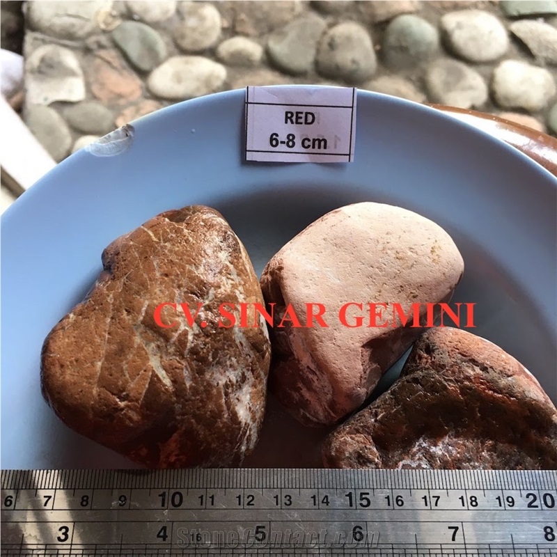 Natural Red Pebble Stone for Decoration