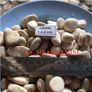 Natural White Cream Pebble Stone Natural White Cream Pebble Stone