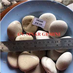 Natural White Cream Pebble Stone