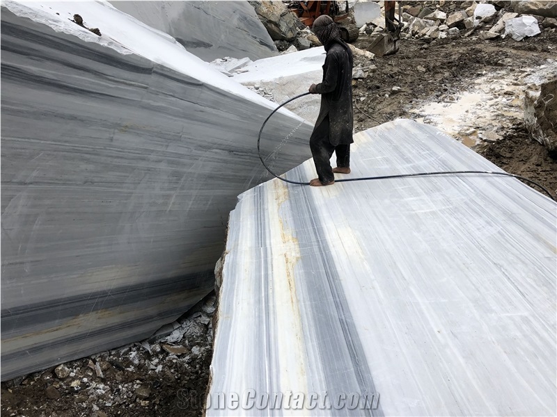 Cloudy Vein Grey & White, 3d Grey Marble Block