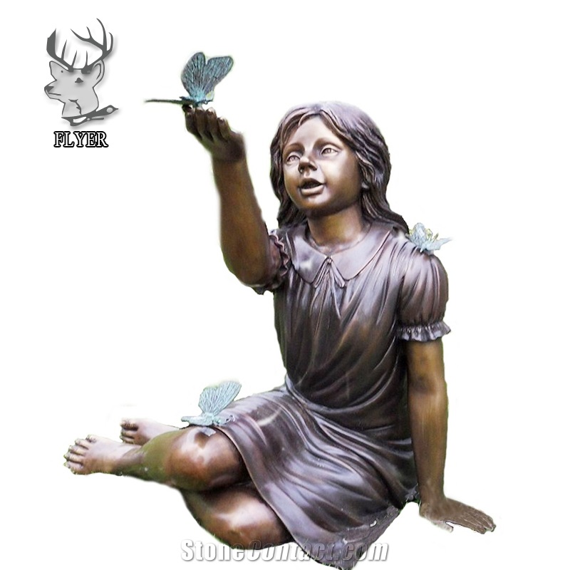 Garden Decoration Life Size Bronze Children Statue Sculpture