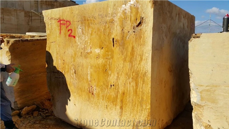 Golden Cross Cut Travertine Blocks