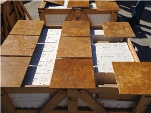 Golden Cross Cut Travertine Blocks