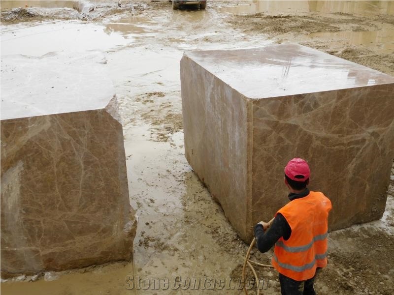 Light Emperador Marble Rough Blocks