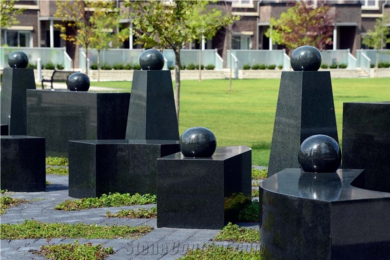 Mongolian Black and Desert Green Benches and Pedestals