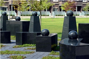 Mongolian Black and Desert Green Benches and Pedestals