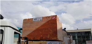 Yozgat Red Travertine Raw Blocks