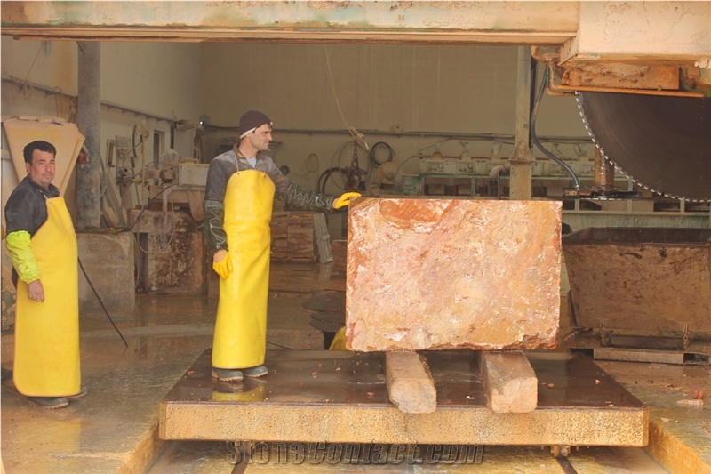 Yozgat Red Travertine Raw Blocks