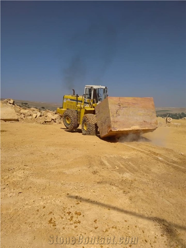 Yozgat Yellow Travertine Quarry Blocks