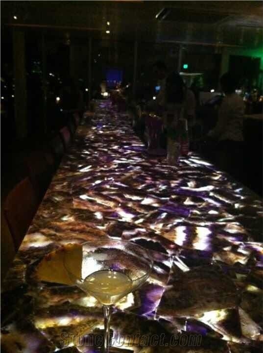 Purple Fluorite Stone Bar Top Countertops