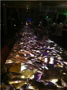 Purple Fluorite Stone Bar Top Countertops