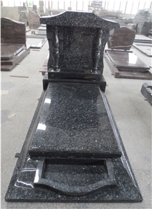 French Style Granite Gravestone W/Headstone Pearl Green Granite