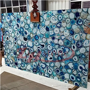 Blue Agate Semiprecious Stone Tiles