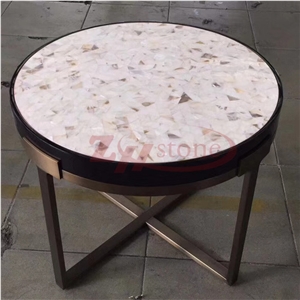 Rose Crystal Quartzite Slab Round Table